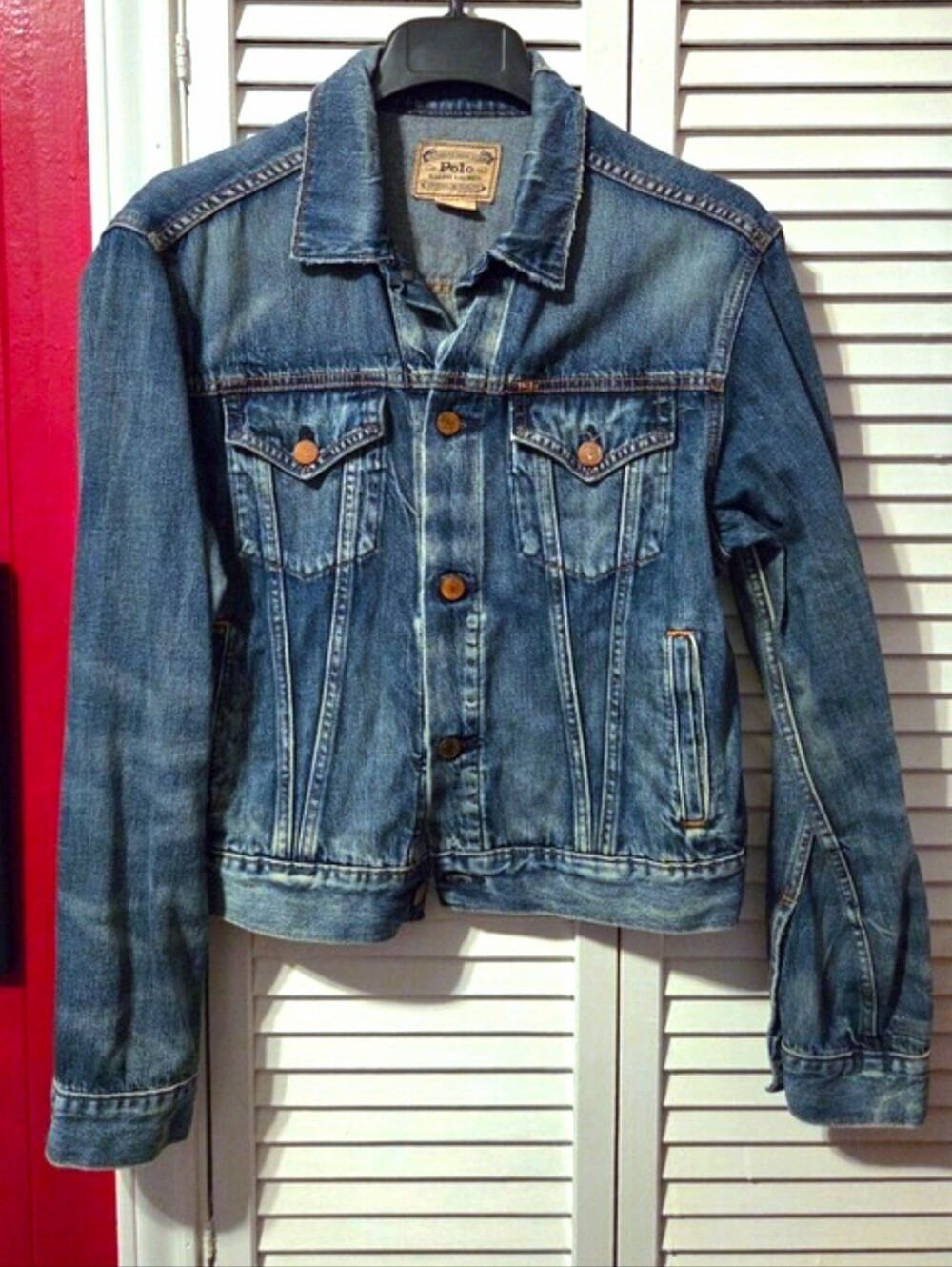 MINT Condition! Ralph Lauren Polo Teddy Bear New York Denim Trucker Jacket Sz M